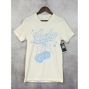 Lacrosse Unlimited Lucky Laxer Graphic Tee Top Women Small Dice Preppy Sporty
